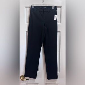 Old Navy Pixie Pants Size 2 Tall Straight Black High Rise 2T Stretch NWT